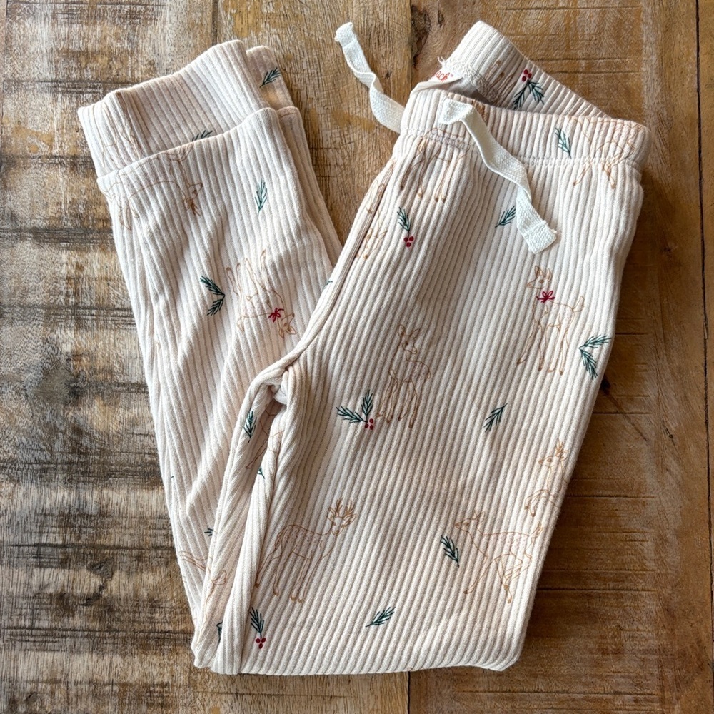 NWOT Cat & Jack Cream Festive Bottoms 5t
